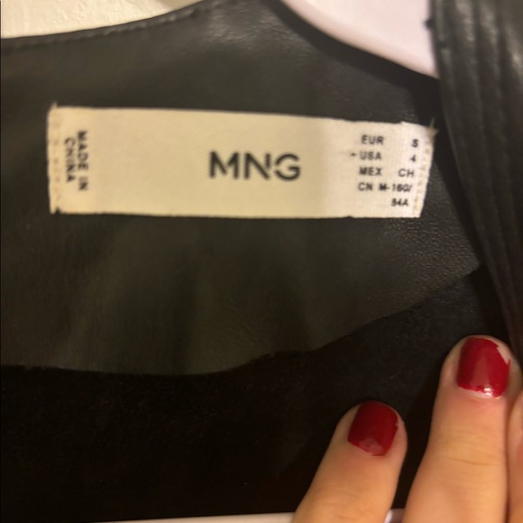 Mango: size 4, faux leather mini dress with belt - Picture 1 of 3